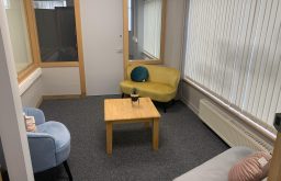meeting room, armchairs, coffee table in the centre