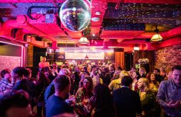 event in action, disco ball, bar area