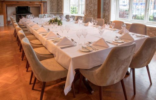 fine dining, event space, cutlery, wine glasses