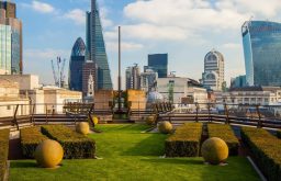 grass seats, rooftop, event space, city view