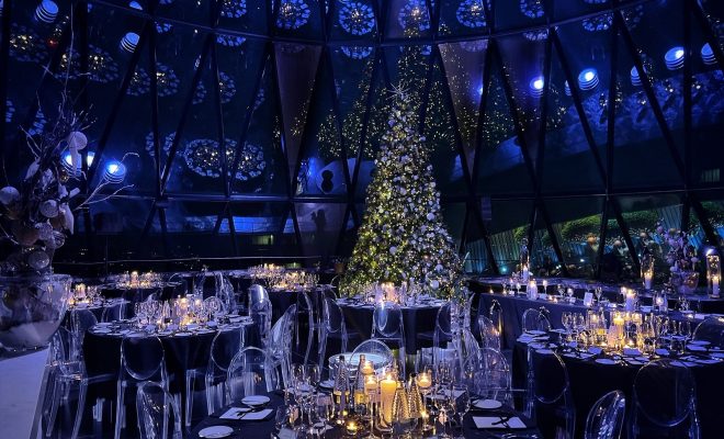 Christmas tree, Christmassy, festive, cabaret layout, The Gerkin