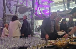 drink reception, wine glasses, event in session