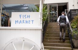 Fish Market, stairs heading towards the Fish Market Restaurant