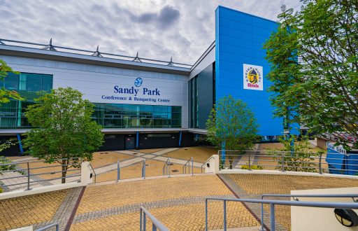 exterior of the Sandy Park Conference Centre